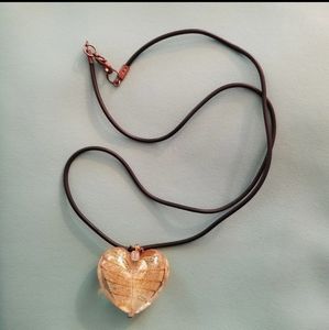 Glass Heart Pendant Necklace